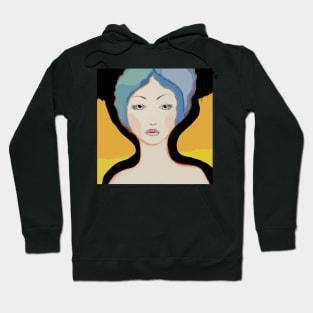 Blue Eyes woman digital art portrait Hoodie